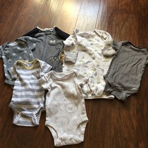 0-3 month baby boy sleeper and onsie bundle